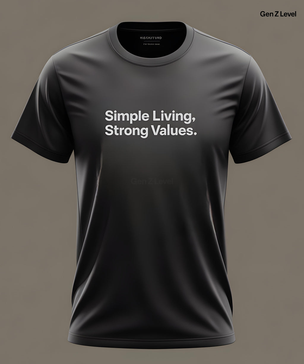 Minimalist Unisex Cotton T-Shirt | Simple Living Strong Values – Gen Z Level