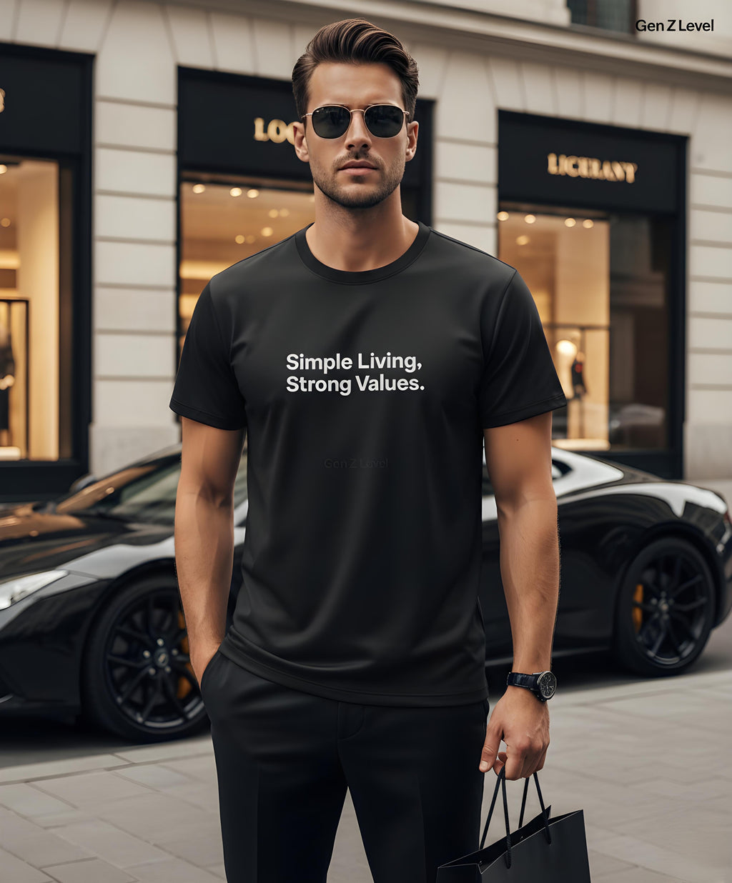 Minimalist Unisex Cotton T-Shirt | Simple Living Strong Values – Gen Z Level