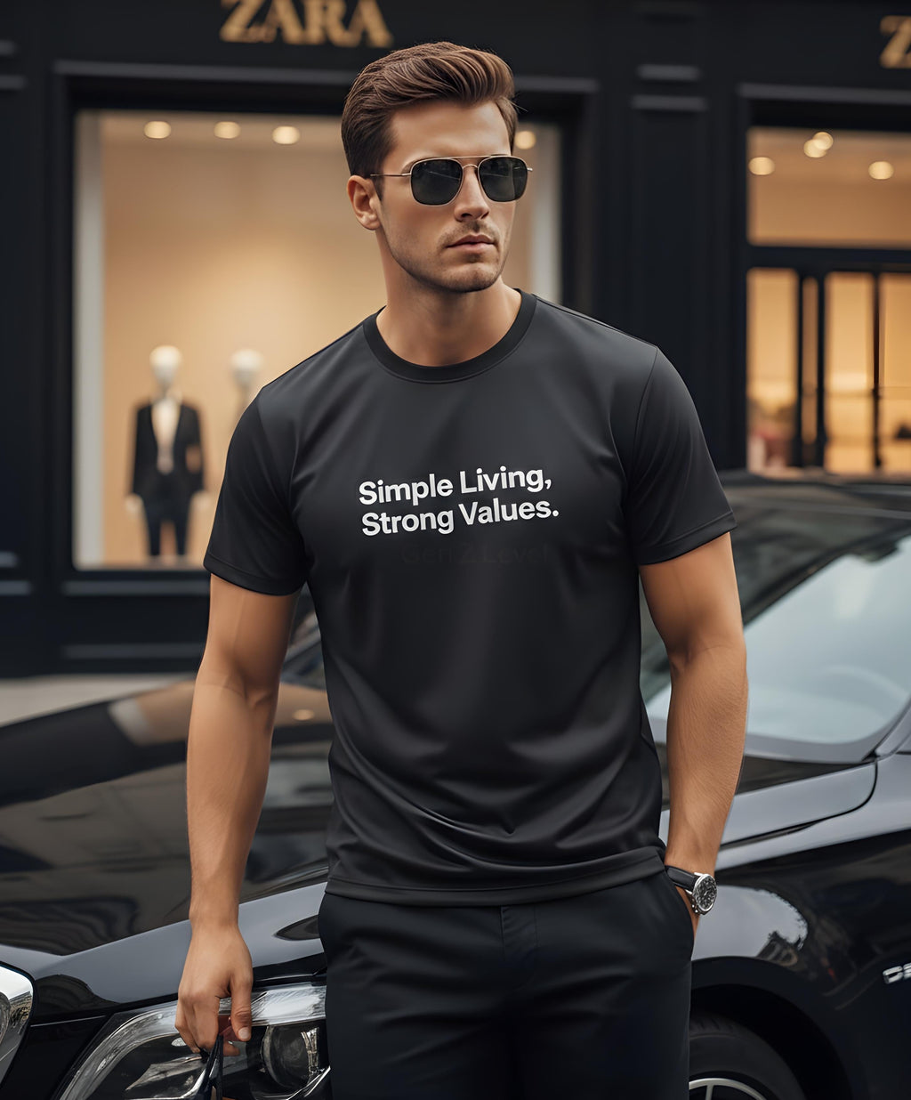 Minimalist Unisex Cotton T-Shirt | Simple Living Strong Values – Gen Z Level
