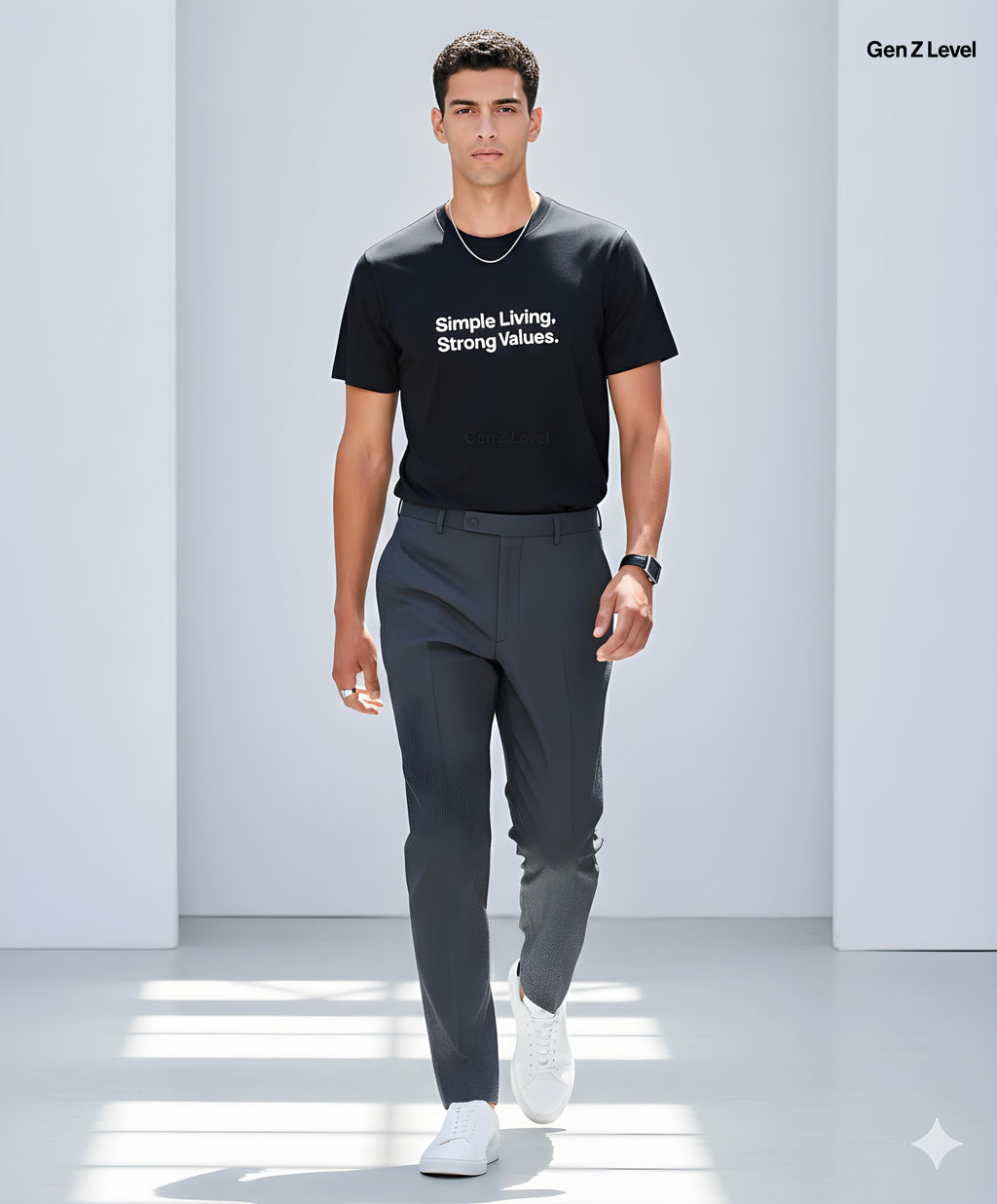 Minimalist Unisex Cotton T-Shirt | Simple Living Strong Values – Gen Z Level