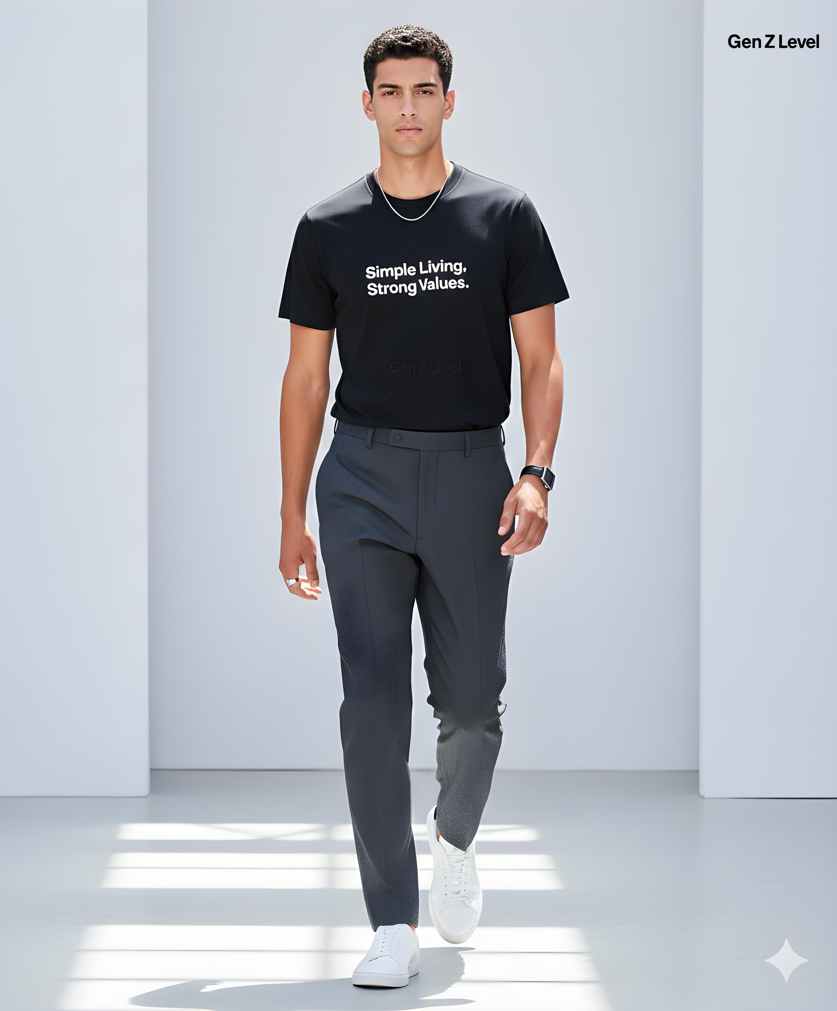 Minimalist Unisex Cotton T-Shirt | Simple Living Strong Values – Gen Z Level