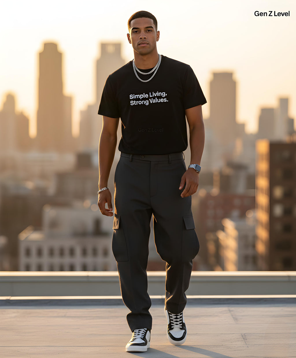 Minimalist Unisex Cotton T-Shirt | Simple Living Strong Values – Gen Z Level
