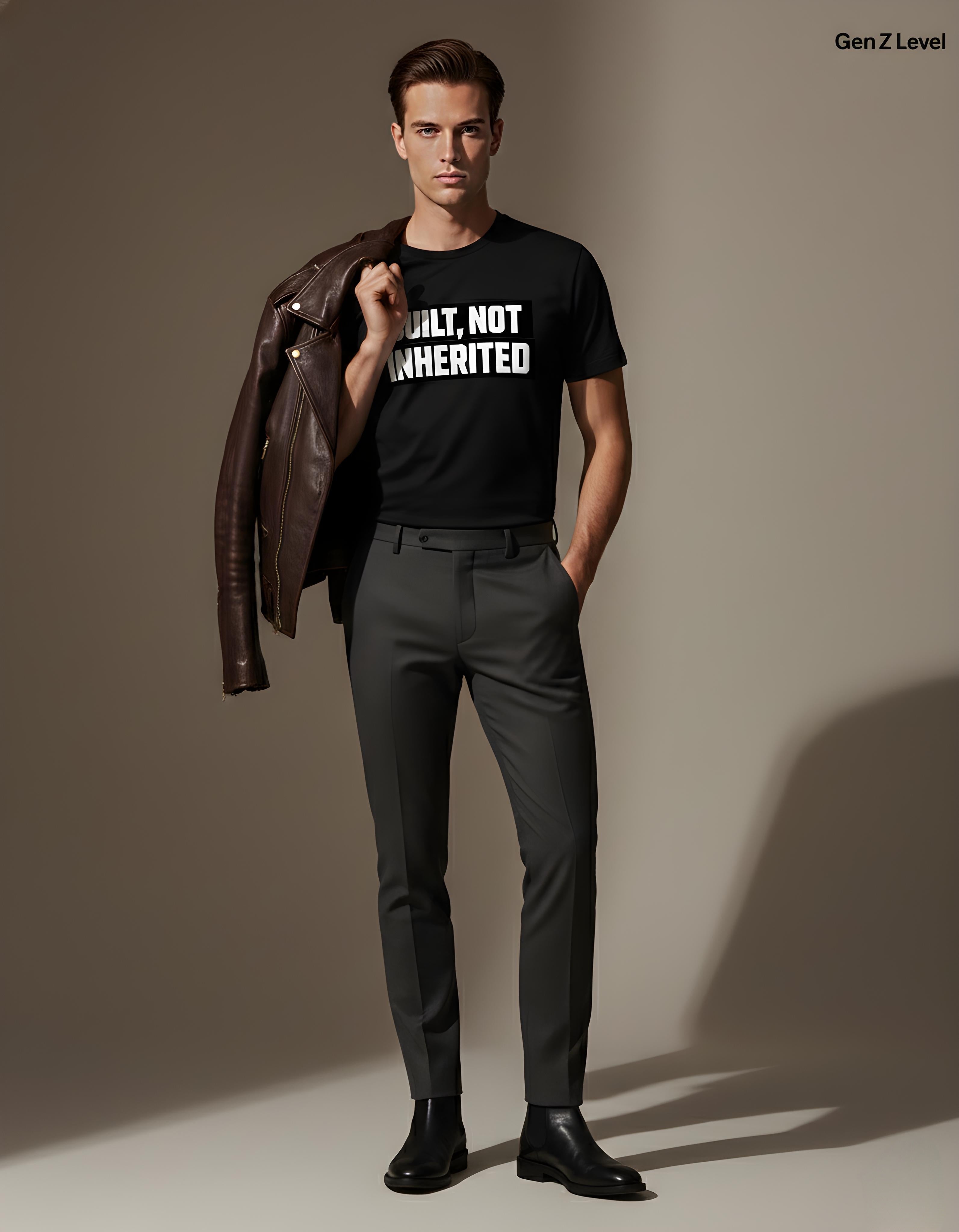 Built, Not Inherited | Premium Graphic Tee – Gen Z Level Unisex Classic Crew T-Shirt