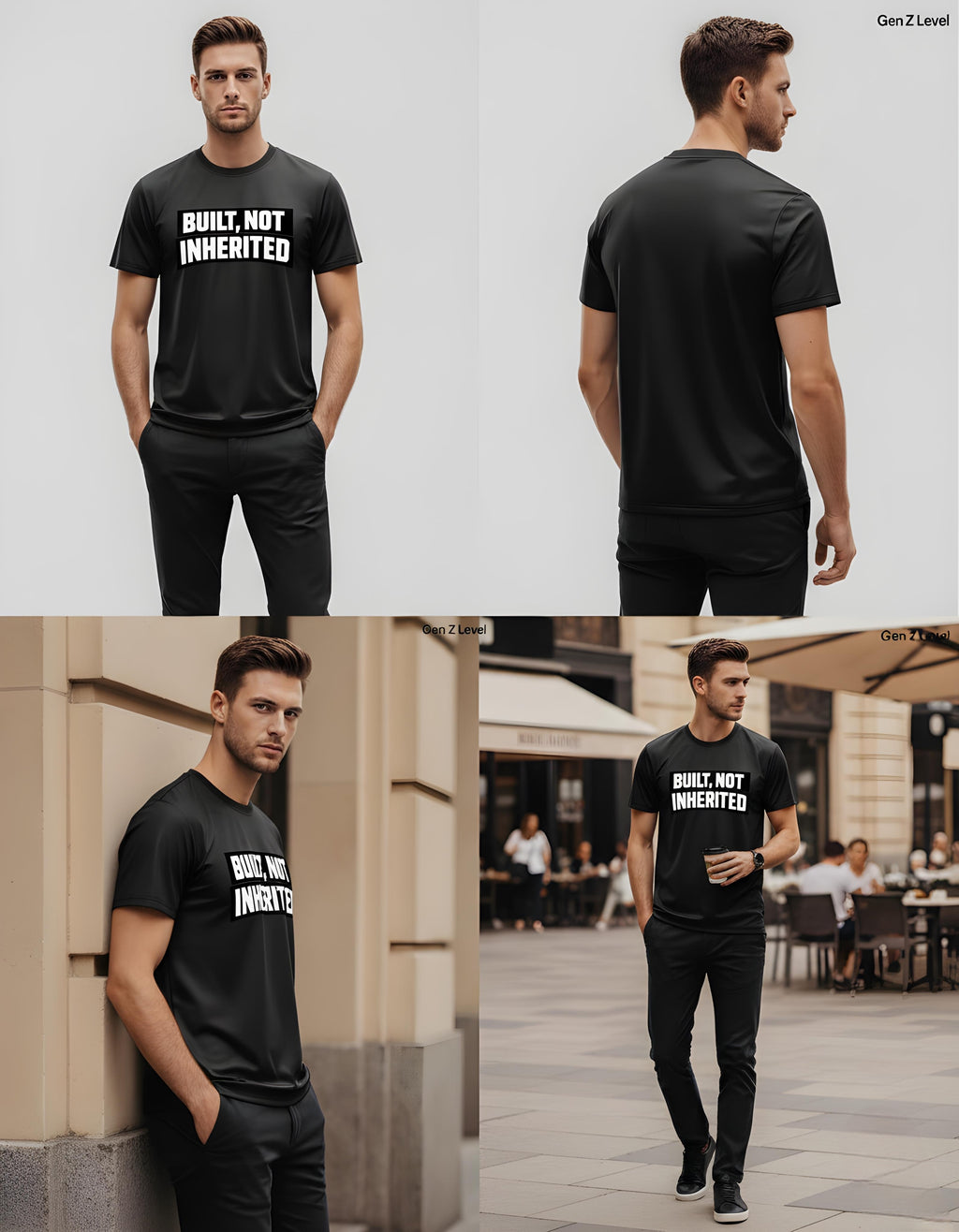 Built, Not Inherited | Premium Graphic Tee – Gen Z Level Unisex Classic Crew T-Shirt