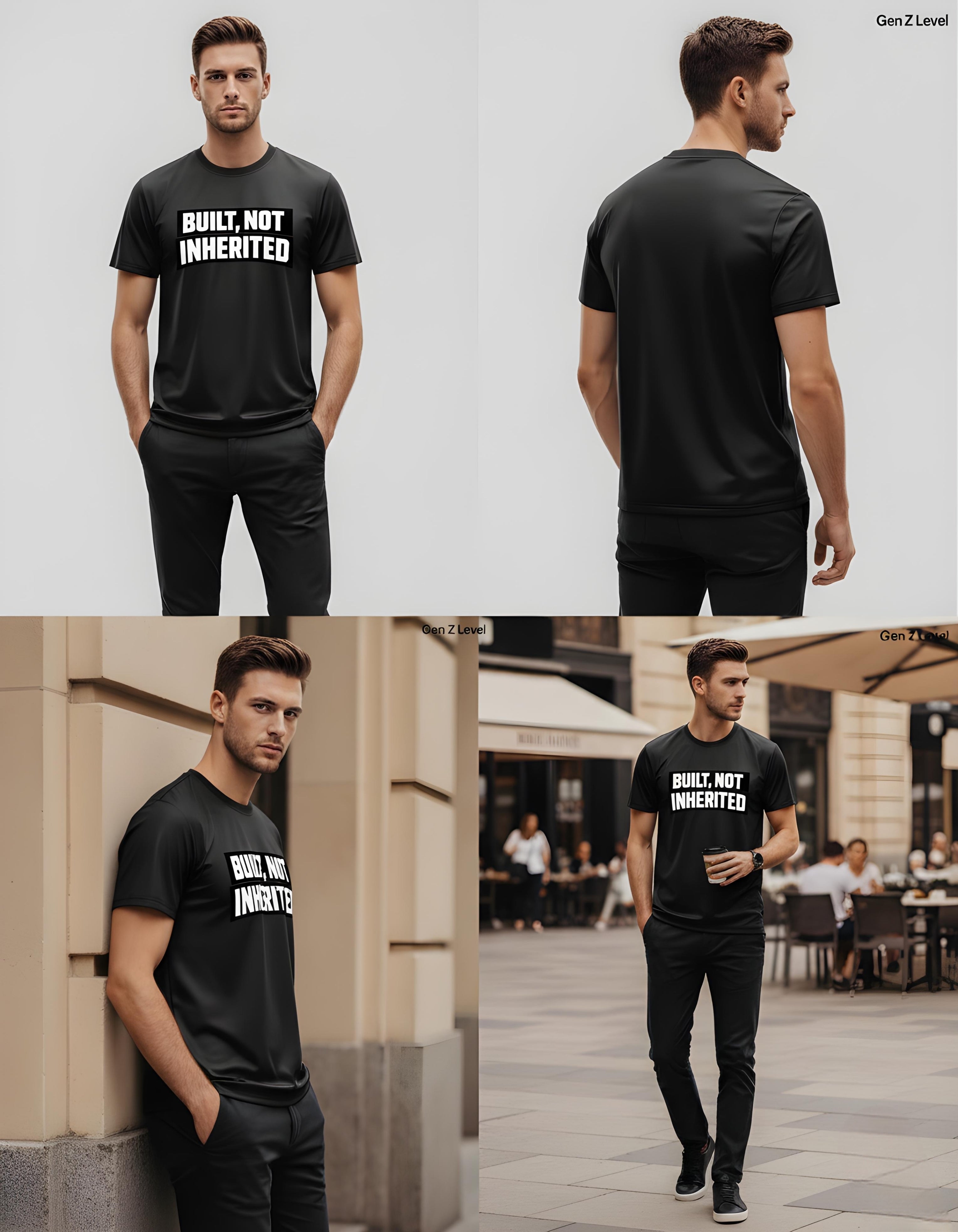 Built, Not Inherited | Premium Graphic Tee – Gen Z Level Unisex Classic Crew T-Shirt